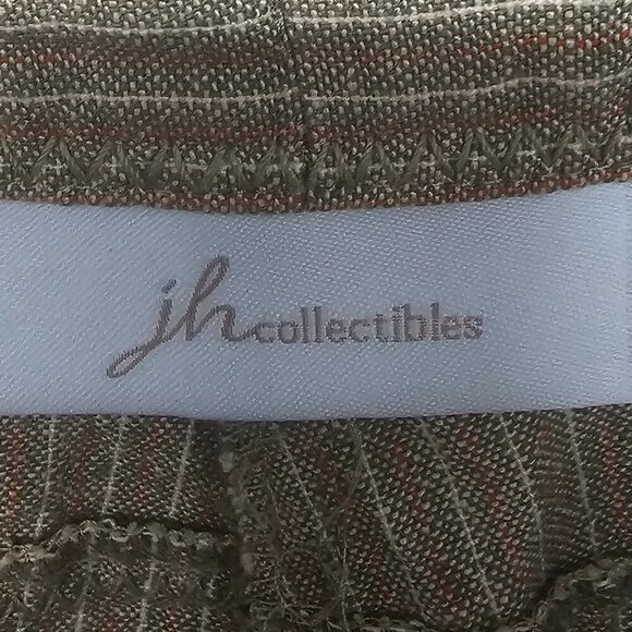 JH Collectibles Green Orange Striped Crop Pants Linen Blend Boho 12 - Picture 11 of 14